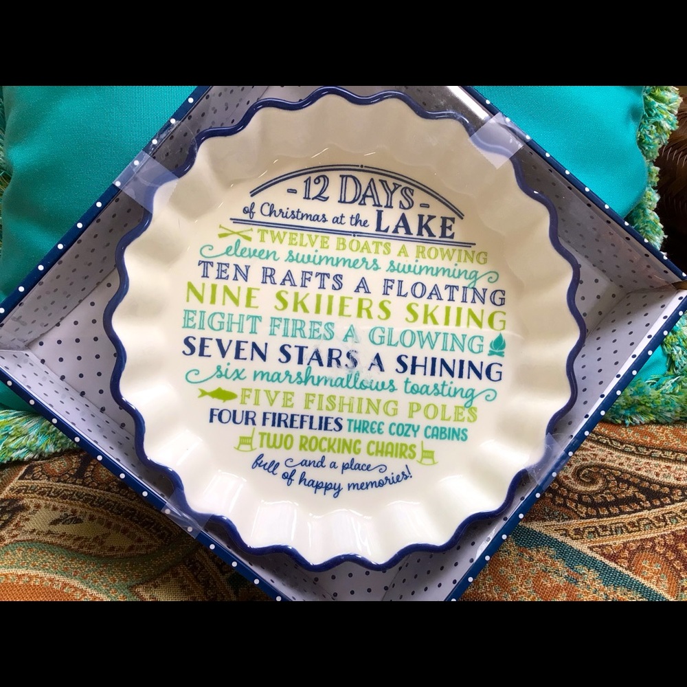 Occasionally Made 12 Days of Christmas (at the LAKE)tart plate. NIB!